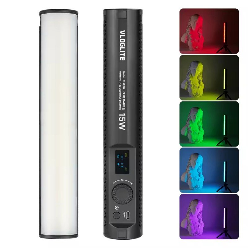B15RGB15W Portable RGB Tube LED Video Light - 图片 3