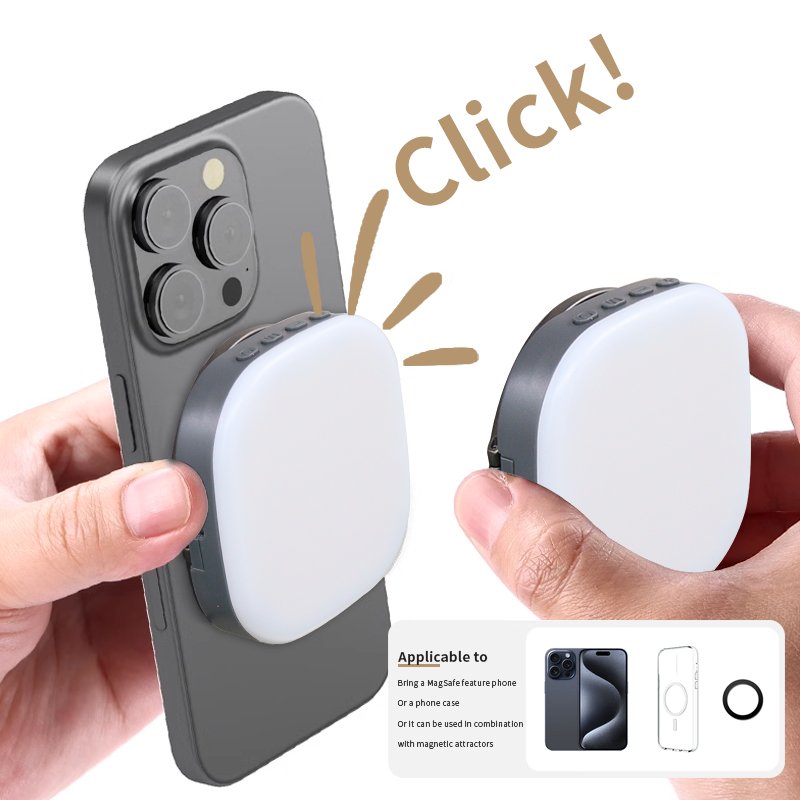 AL-80 Portable Beauty Phone Clip Foldable Magnetic Led Fill Light with Mirror - 图片 4