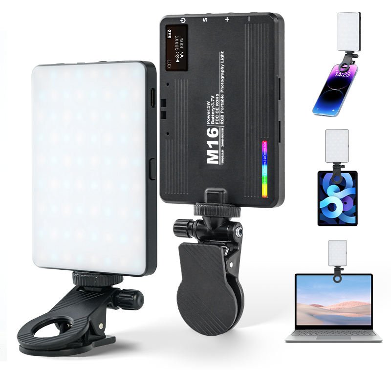 JB-M16 Portable RGB LED Pocket Light for Video Studio & Vlogging